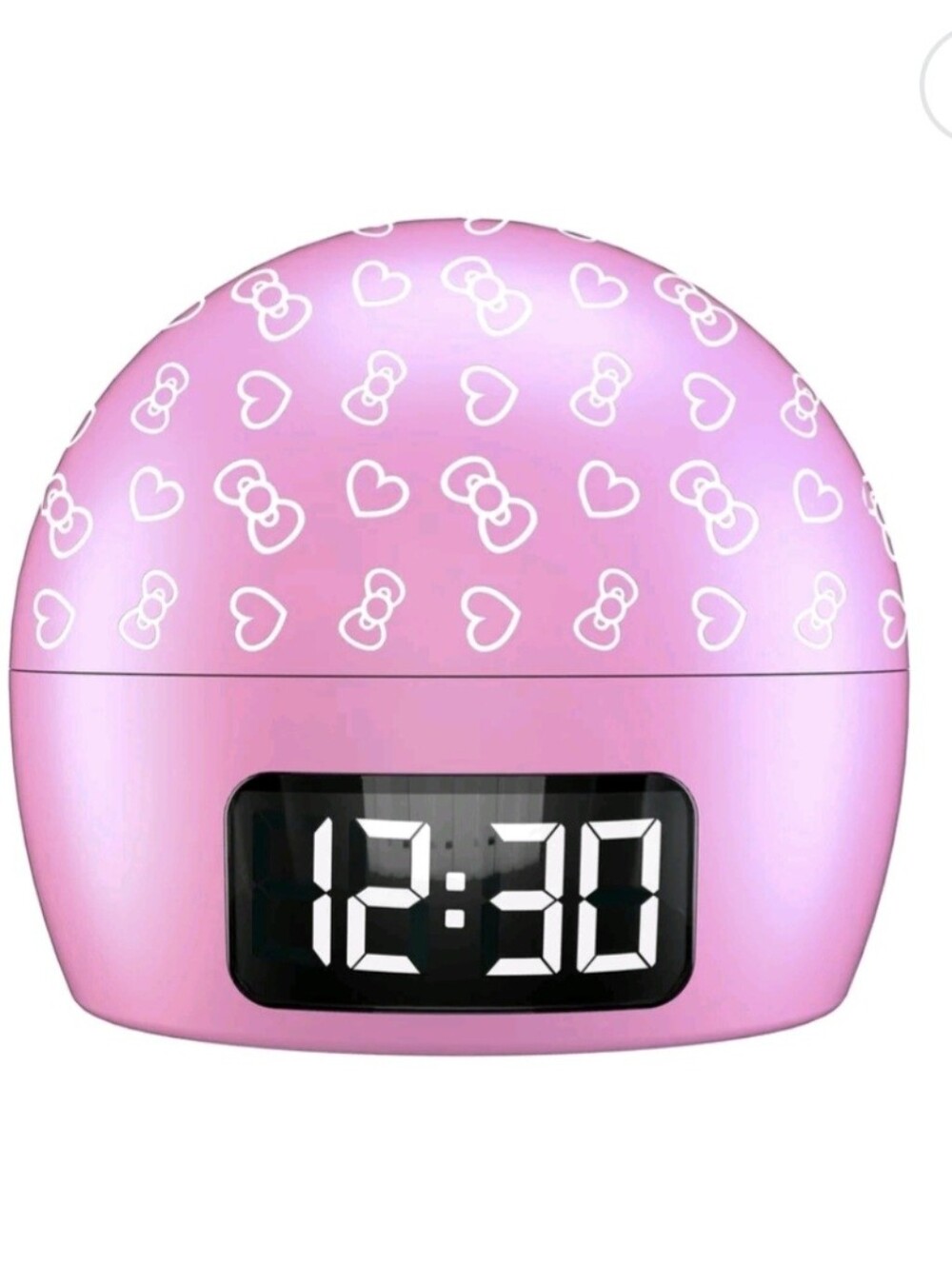 Hello Kitty Pink Digital Kids Alarm Clock with White Hearts &hello kitty